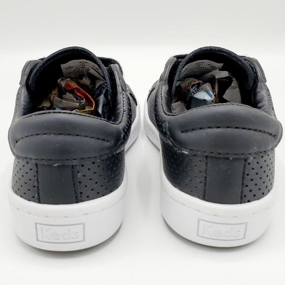 Keds Ace Black Leather Lace Up Sneakers for Girls or Boys! - Picture 4 of 6